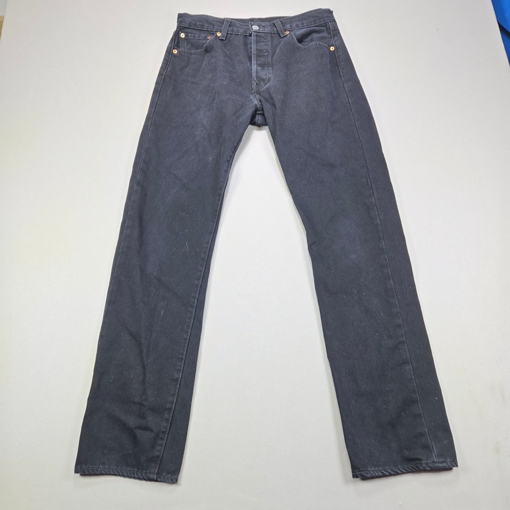 Levi's 501 Original Fit Jeans Straight Leg Button Fly Black Mens 30x32